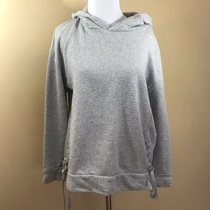 Sunday Gray Hoodie Lace Up Side Detail Medium